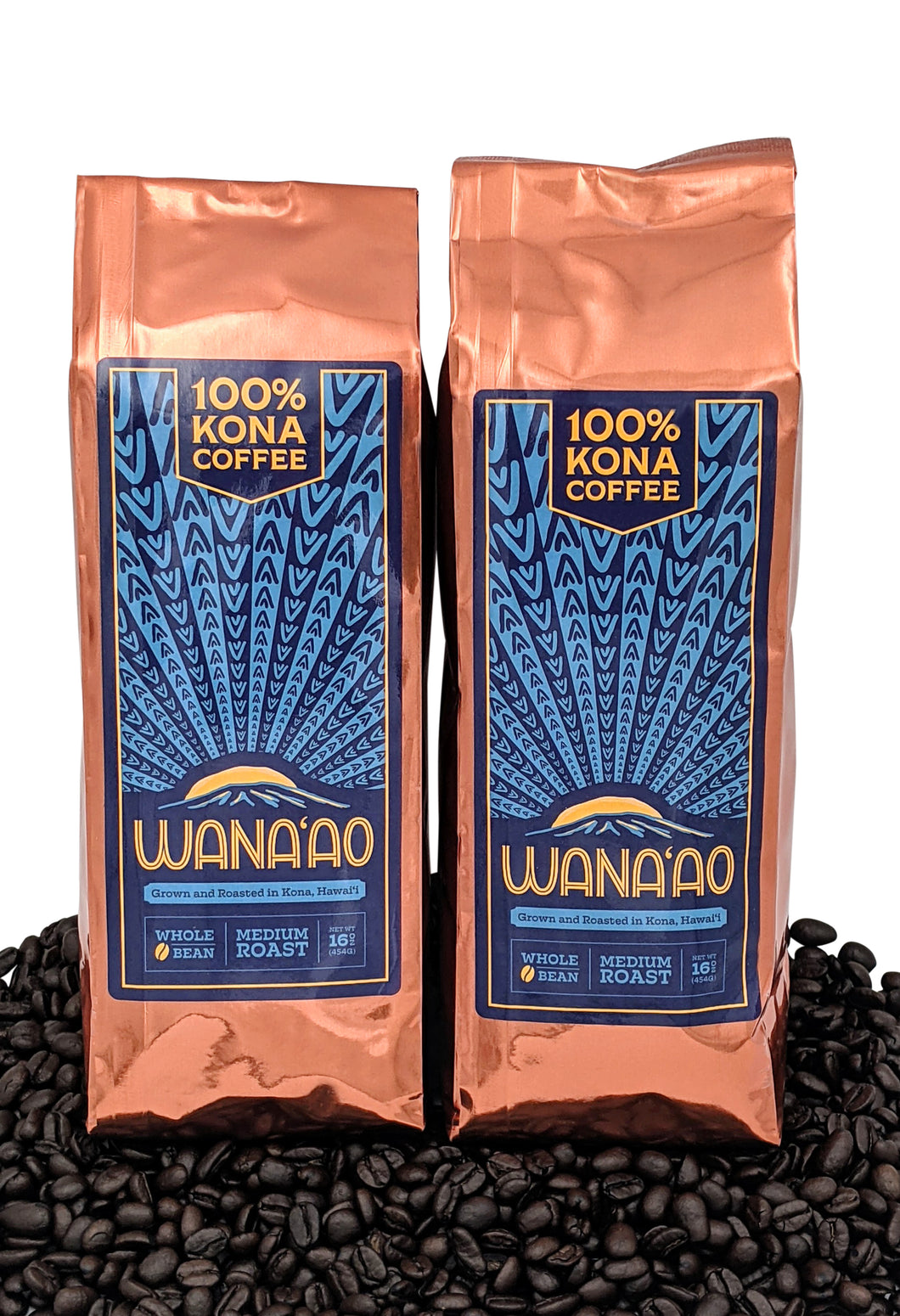 Two(2)  16oz Bags of pure 100% Kona Coffee