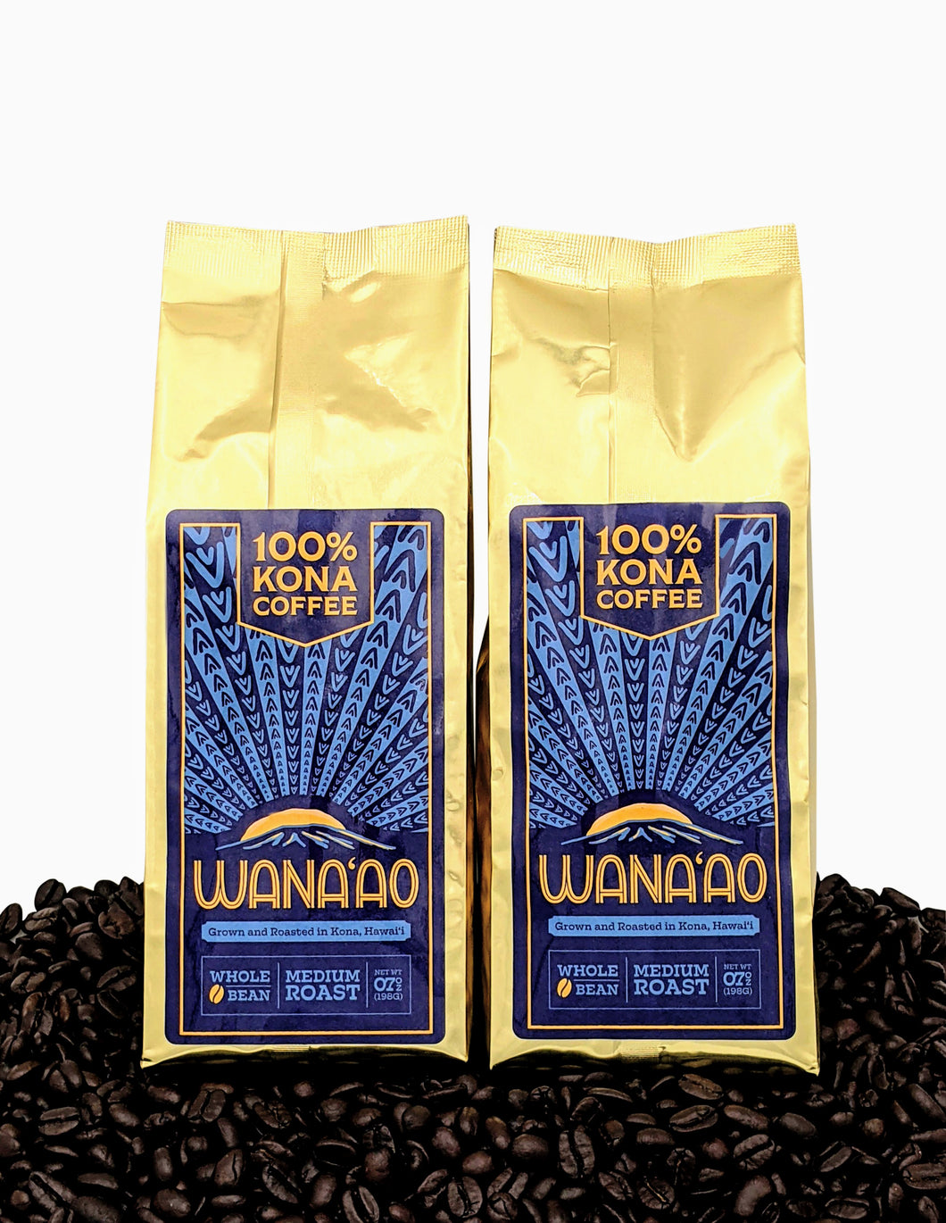 Two(2)  7oz Bags of pure 100% Kona Coffee